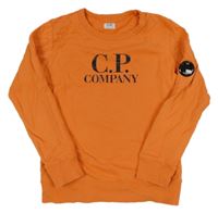 Oranžová mikina s nápisom C.P.Company