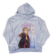 Lila plyšová mikina s Annou a Elsou a kapucňou H&M