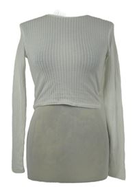 Dámsky biely rebrovaný ľahký crop sveter Tally Weijl