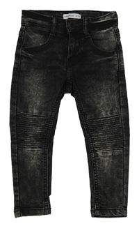 Černo-šedé skinny rifle s žebrováním Reserved