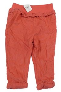 Nové - Jahodové podšité manšestráky s volánikom M&Co.