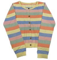 Farebný pruhovaný prepínaci crop sveter