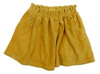 Žltá zamatová rebrovaná sukňa Okaidi