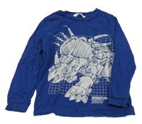 Modré triko s dinosaurem H&M