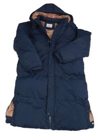 Tmavomodrý šusťákový zimní kabát s kapucí Threadgirls