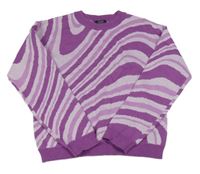 Fialový vzorovaný svetr 