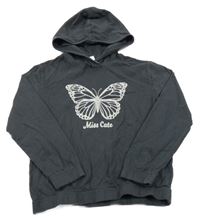 Tmavosivá ľahká mikina s motýlom a kapucňou Dopodopo