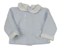 Svetlomodrá prešívaná ľahká mikina s golierikom