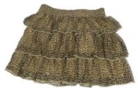 Béžovo-hnedá vzorovaná šifónová vrstvená sukňa Page one young