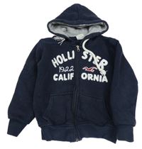 Tmavomodrá prepínaci mikina s kapucí Hollister