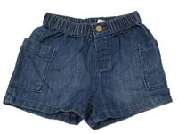 Tmavomodré rifľové kraťasy s vreckami H&M