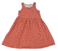 Červené kvetované bavlnené šaty s kvietkami H&M