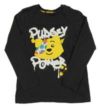 Čierne tričko s medvídkem Pudsey a nápismi George