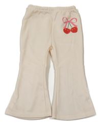 Vanilkové flare kalhoty s třešněmi Shein