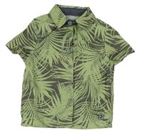Zeleno-tmavosivá košeľa s listami Primark