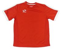 Červeno-biele športové tričko s logom Sondico