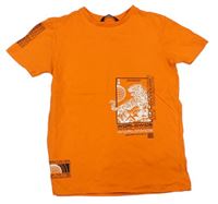 Oranžové tričko s tigrom a nápismi George