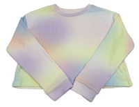 Farebný batikovaný rebrovaný crop sveter Primark