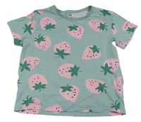 Svetlozelené tričko s jahůdkami H&M
