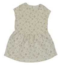 Smotanové teplákové šaty s kvietkami Zara