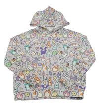 Svetlofialová mikina so zvieratkami a kapucňou Shein