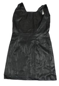 Černé koženkové šaty Primark 