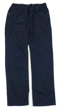 Tmvomodré plátenné nohavice Yigga