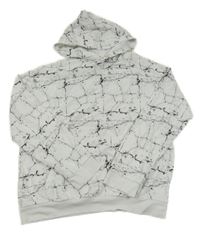Bílo-černá vzorovaná mikina s kapucí H&M