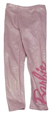 Světlerůžové zateplené legíny Barbie Primark