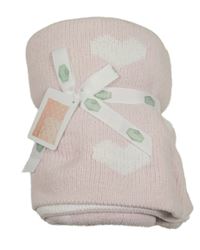 Nové - Světlerůžovo/bílá žinylková deka se srdíčky Ziggle