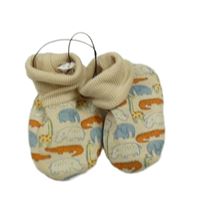 Nové - Béžové teplákové cápačky so zvířátky vel. 18