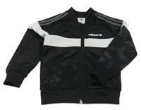 Černo-bílá propínací sportovní mikina s logem Adidas