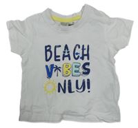 Biele tričko s nápisom a palmou Ergee