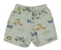 Svetlomodré teplákové kraťasy so zvieratkami Manor