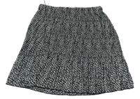 Černo-bílá vzorovaná plisovaná sukně Primark