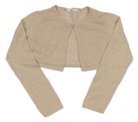 Pudrové trblietavé svetrové bolerko H&M