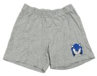 Sivé melírované bavlnené kraťasy so Sonicem