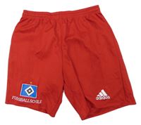 Červené fotbalové kraťasy s erbem a logem - Hamburger SV Adidas 