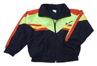 Čierno-neónově zelená šušťáková jesenná bunda s logem Adidas