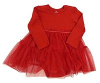 Červené body s tylovou třpytivou sukní H&M