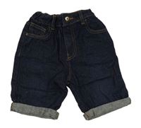 Tmavomodré straight riflové kraťasy Denim Co.