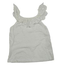 Biely top s volánikom s madeirou PRIMARK