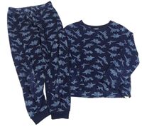 Tmavomodré plyšové pyžama s dinosaurami PRIMARK