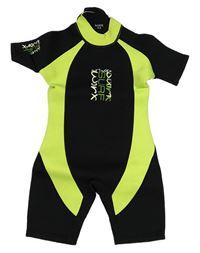 Černo-neonově zelený neopren s nápisy