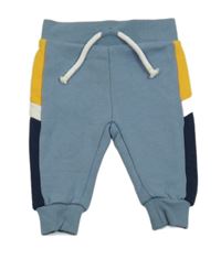 Modrošedo-hořčicovo-bílo-tmavomodré tepláky PRIMARK