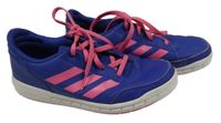 Safírovo-růžové koženkové botasky Adidas vel. 35,5