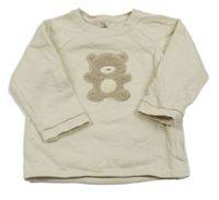 Smotanová prepínaci mikina s medvedíkom H&M