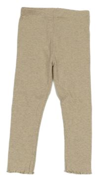 Svetlošedá -smotanové melírované rebrované legíny tu