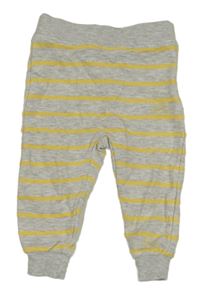 Sivo-žlté pruhované melírované tepláky POCOPIANO