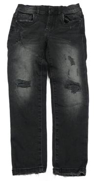 Černé skinny teplákové rifle s prošoupáním ZARA